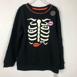 Cat & Jack girls spooky skeleton sweatshirt NWT L Halloween